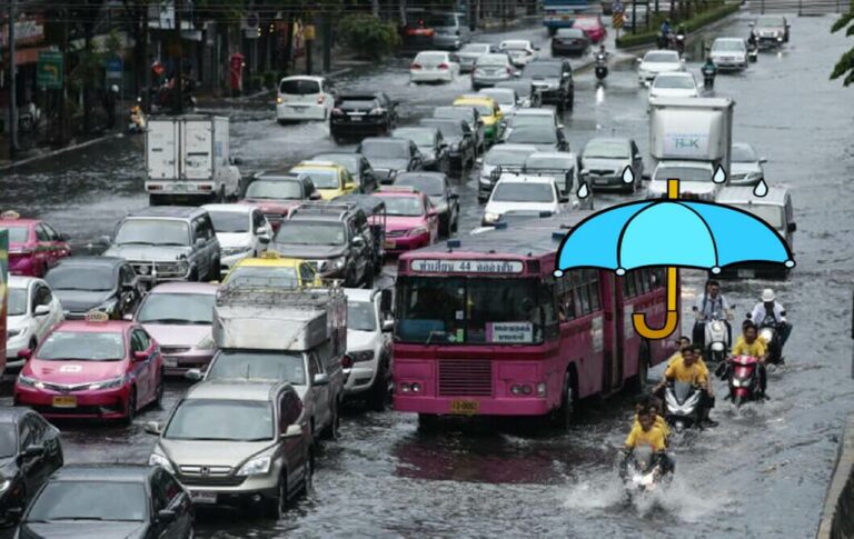 방콕 교통 체증의 홍수